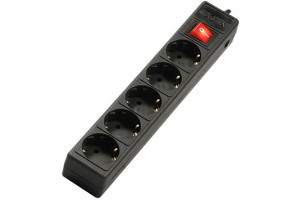15625901 Сетевой фильтр 1.8м, 5 розеток, черный Optima Base 213 SVEN