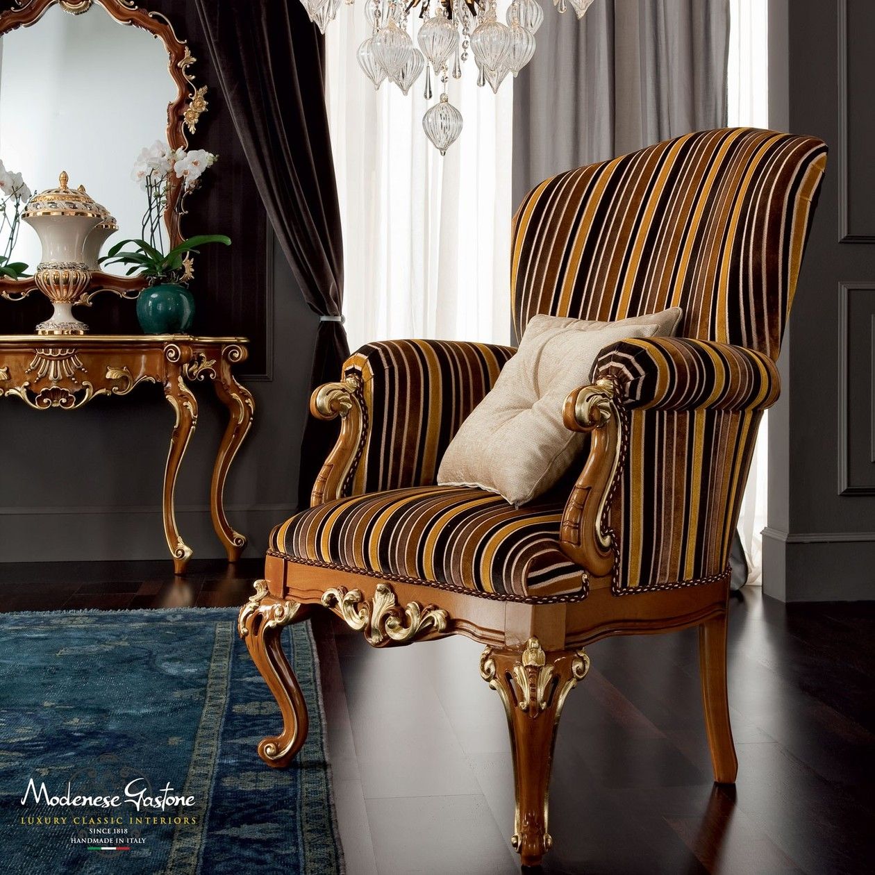Тканевое кресло с подлокотниками Modenese Luxury Interiors Casanova ARCH-00023548 - Вид №1
