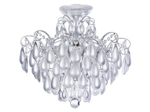 Металлическая люстра с кристаллами