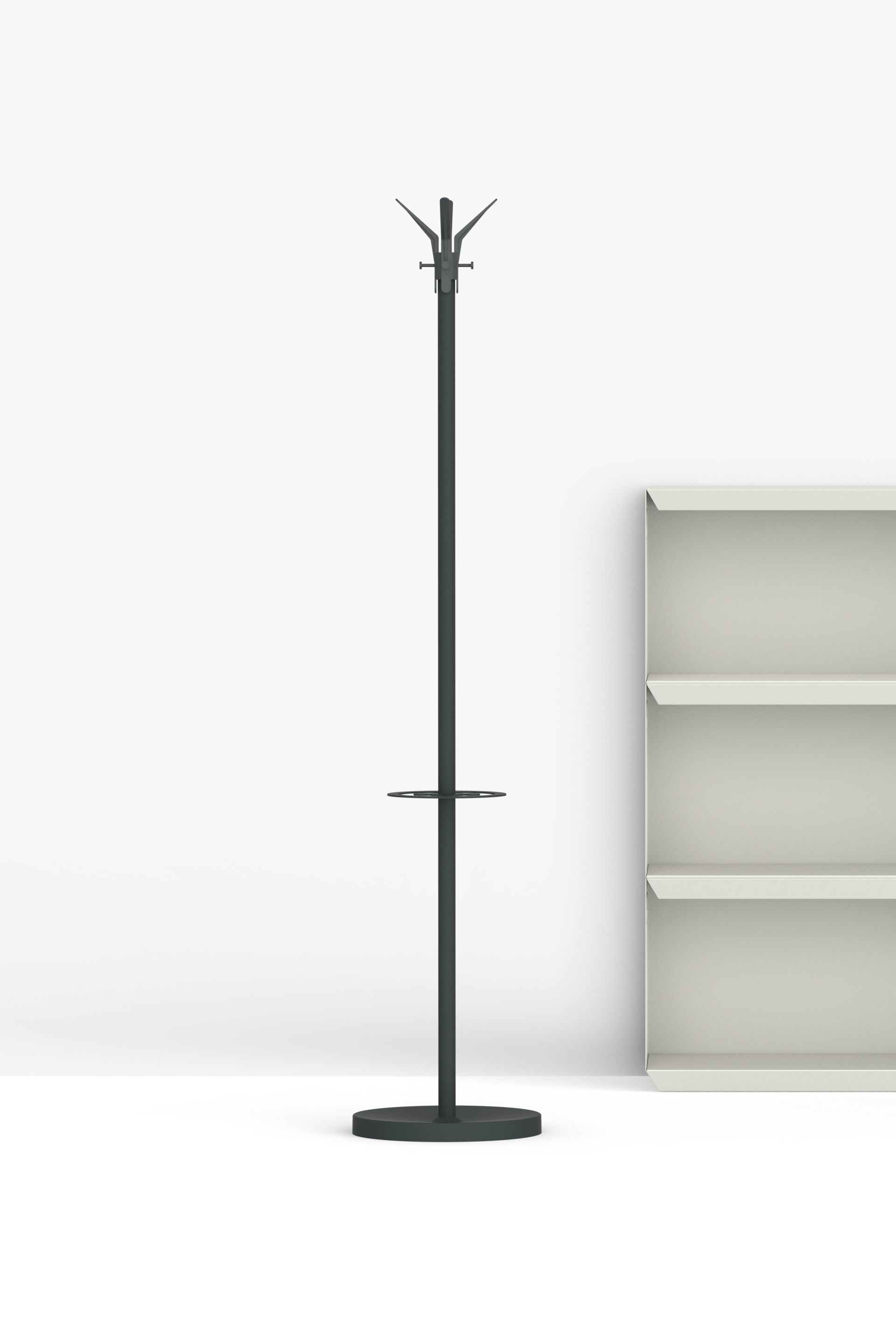 Стальная вешалка с порошковым покрытием с держателем зонта FUNCTIONALS Tertio ARCH-00077156 - Вид №1