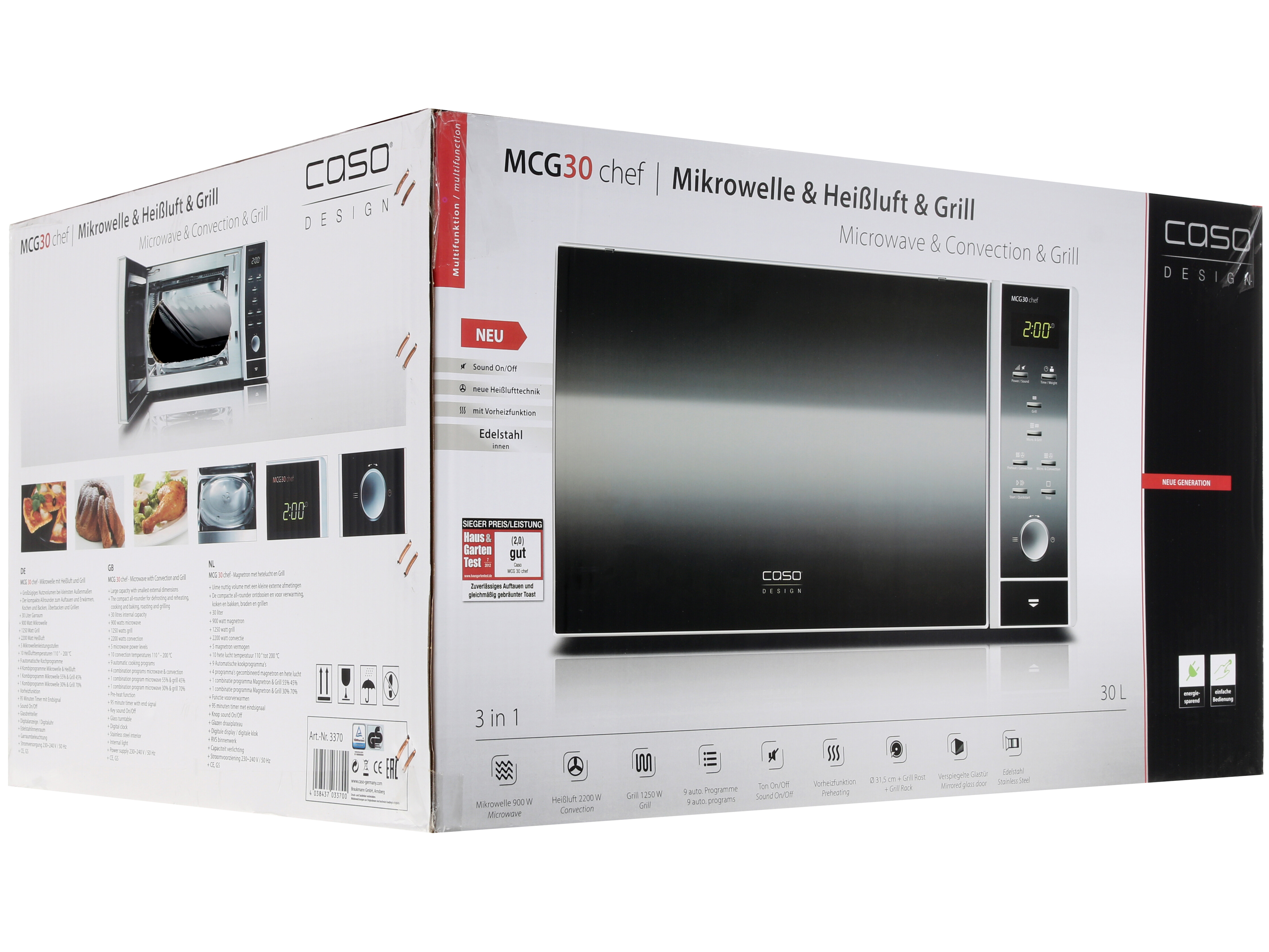 1117024 Микроволновая печь CASO MCG 30 Chef зеркальный, серебристый STDN-0130998 - Вид №8