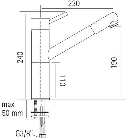Quadrodesign Смеситель для кухни, устанавливаемой на столешнице, с вытяжным душем Kitchen brass sun-id-1360801 - Вид №1