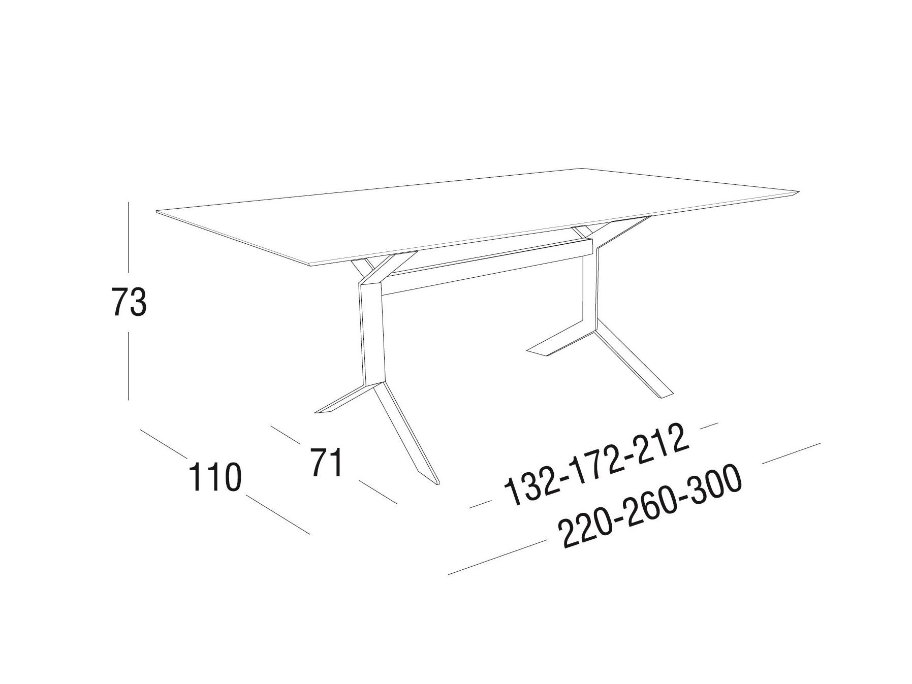 Стальной прямоугольный садовый стол Roberti KEY WEST ARCH-00016255 - Вид №2
