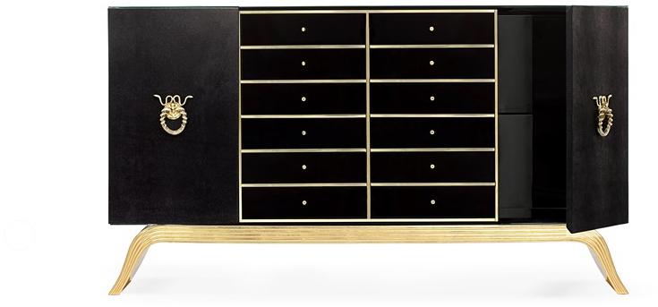 KOKET Буфет из лакированной кожи с распашными дверцами sun-id-1368501 - Вид №1