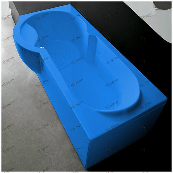 Ванна Gruppo treesse Simona V5671-SX-G голубая прямоугольная левая VTLV5671SXG