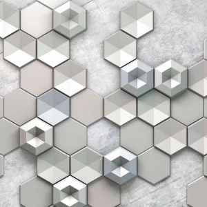 6004A-VD4-Hexagon-Concrete Фотообои Komar Infinity 2.5х4 м