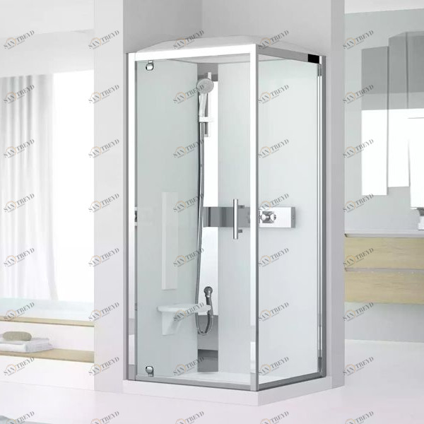 Novellini. Душевая кабина термостатическая 90x90 GF90 STANDARD с низким душевым поддоном, серебристым профилем и крышей GLAX 3 GL3GF90TT1B