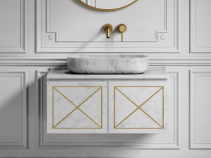 Овальная столешница из каррарского мрамора