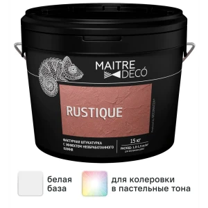 Фактурная штукатурка Maitre Deco «Rustique» эффект необработанного камня 15 кг