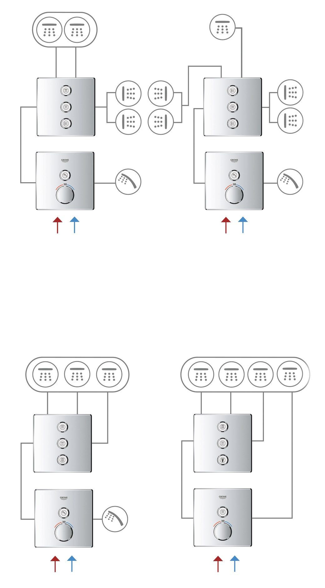Наружная часть для тройного встраиваемого крана Grohe Grohtherm SmartControl ARCH-00113291 - Вид №5