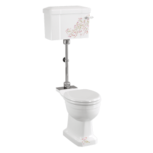 Burlington Bespoke Стандартный унитаз среднего уровня Bespoke Oriental Blossom с бачком на 520 рычагов P5 BLOSS T33 CHR C1 BLOSS