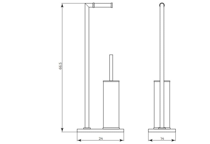 Керамический и латунный держатель для туалетной щетки / туалетной щетки Gaia Mobili Complements ARCH-00062158 - Вид №2
