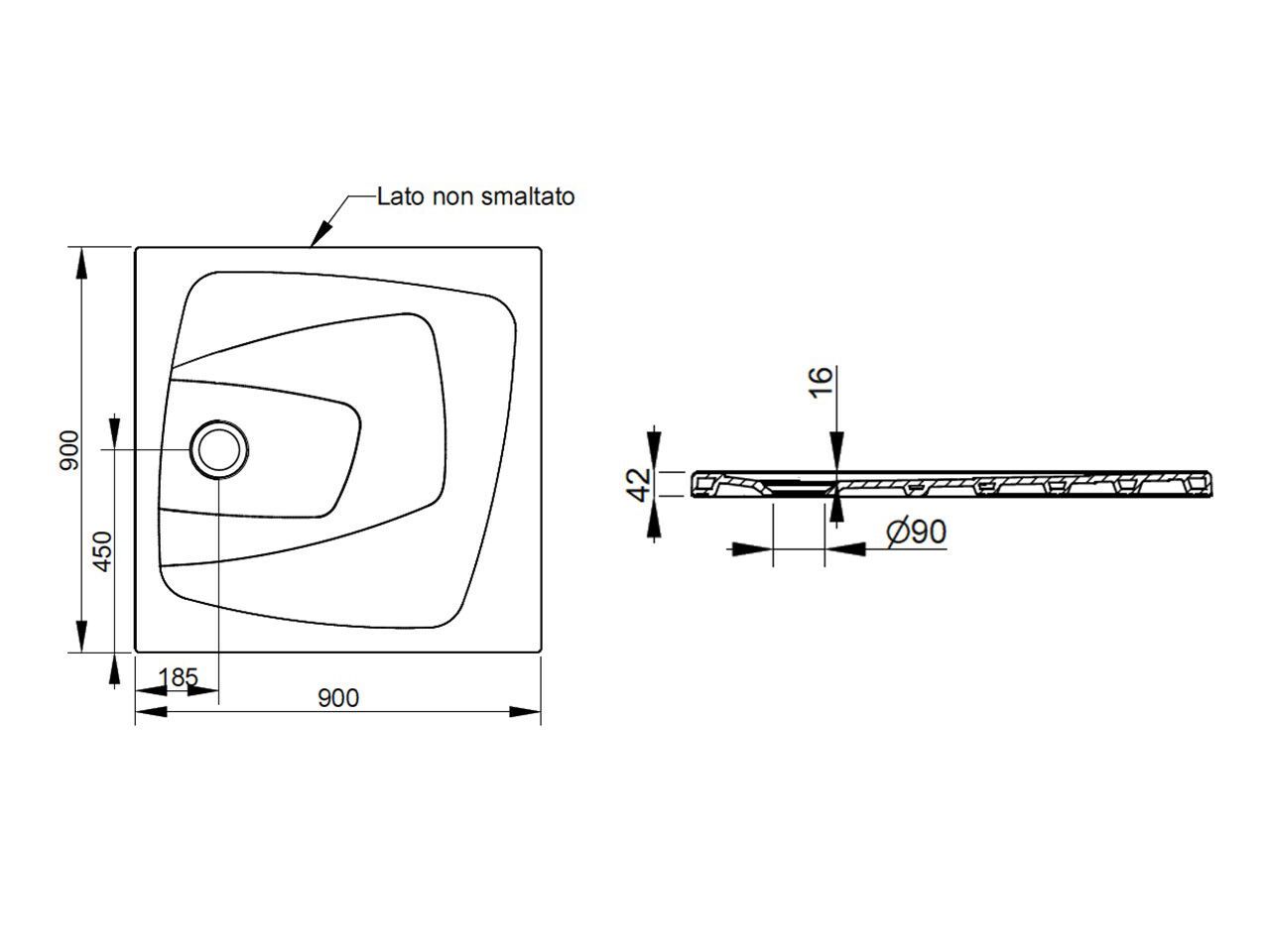 Керамический нескользящий квадратный поддон для душа Ceramica Dolomite за пределами ARCH-00056029 - Вид №26