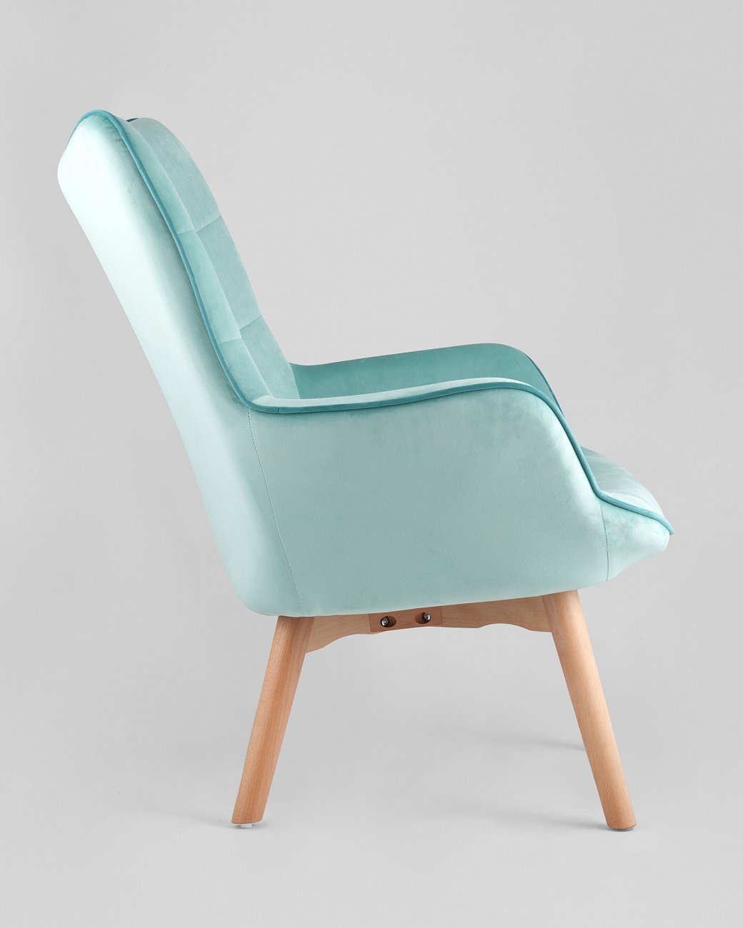 Кресло с мягкими подлокотниками мятное с деревянными ножками "Манго" STOOL GROUP ДИЗАЙНЕРСКИЕ 00-3946319 Голубой;зеленый  - Вид №4