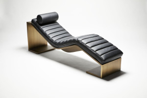 Кожаный мягкий шезлонг