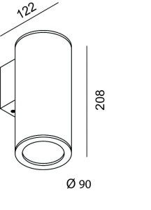 Алюминиевый диммируемый светодиодный настенный светильник