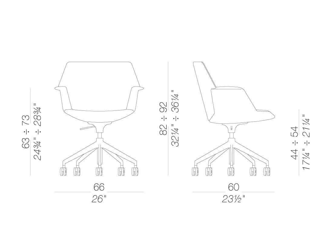 5 спиц ткань поворотный операционный стул Lapalma один ARCH-00003460 - Вид №4