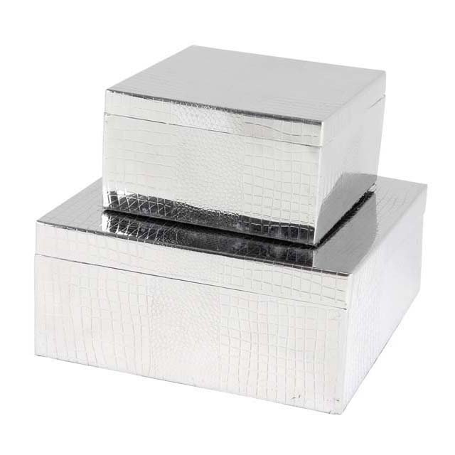 Шкатулка для драгоценностей Emma, набор из 2 от Eichholtz EICHHOLTZ EICHHOLTZ 060219 Хром  - Вид №1