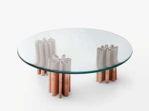 Стеклянный круглый садовый столик