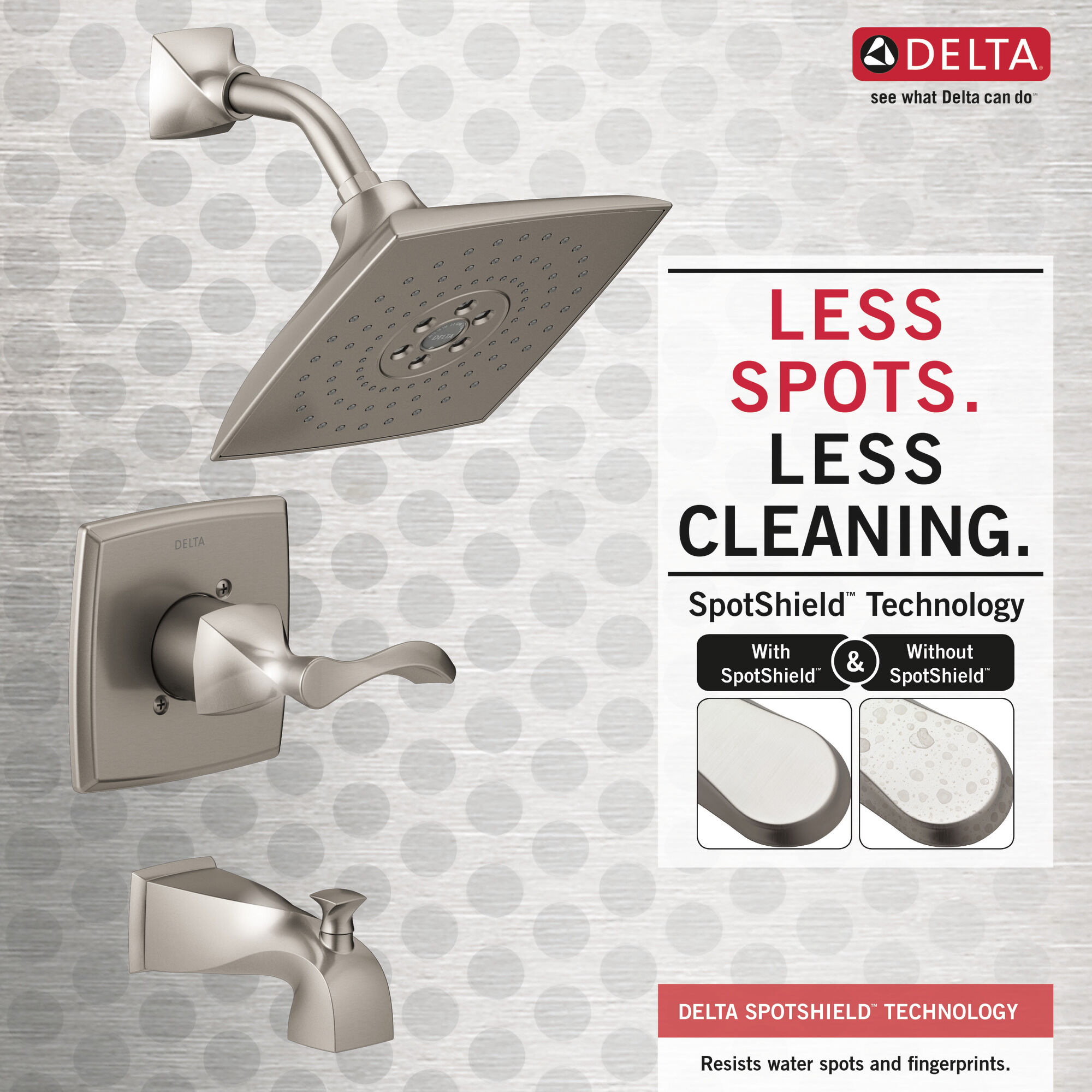 144741-SP Для ванны и душа Monitor® серии 14 Delta Faucet Everly Матовый никель Spotshield  - Вид №8