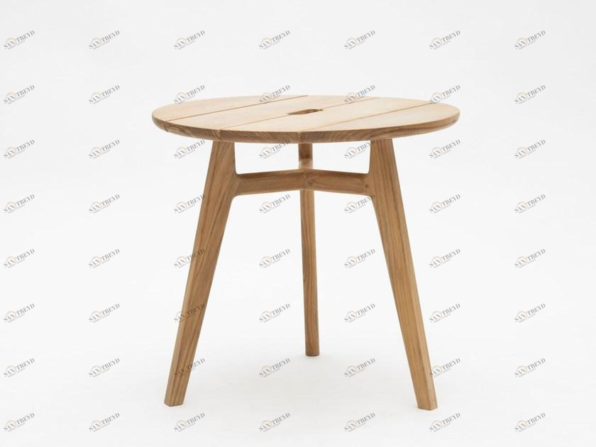 Ethimo Круглый садовый столик из тика Knit Knittb01