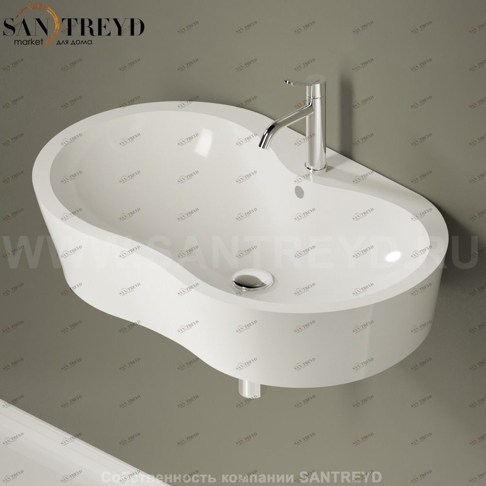 ACER0780M1RTZZ Подвесная раковина настенная овальная Agape  белая 