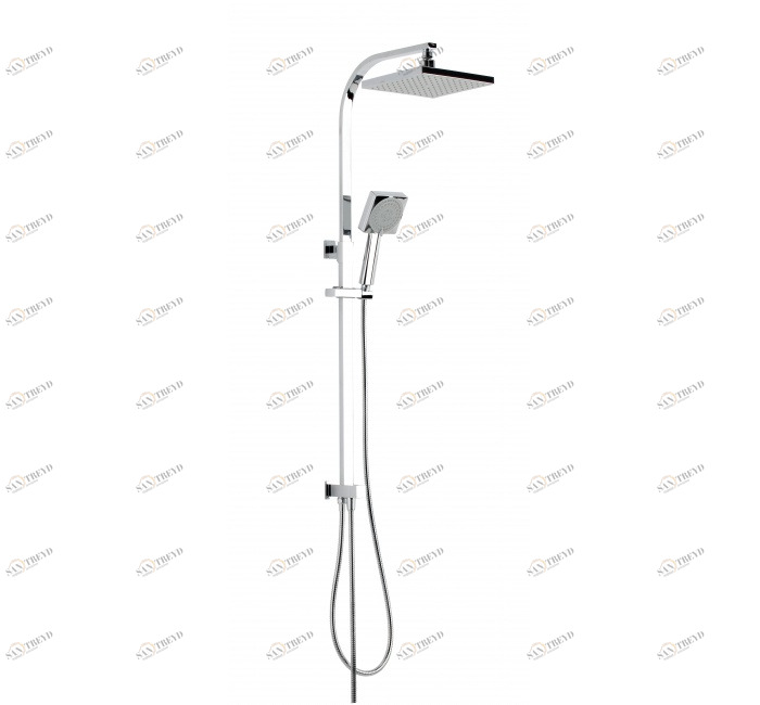 GENEBRE 1746 45 Комплект раздвижной стойки с душем, держателем и гибким шлангом 