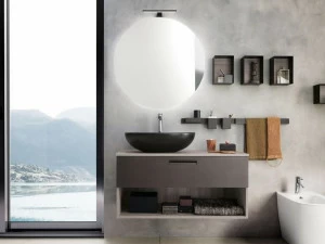 Archeda Тумба под умывальник подвесная с ящиками и зеркалом Light