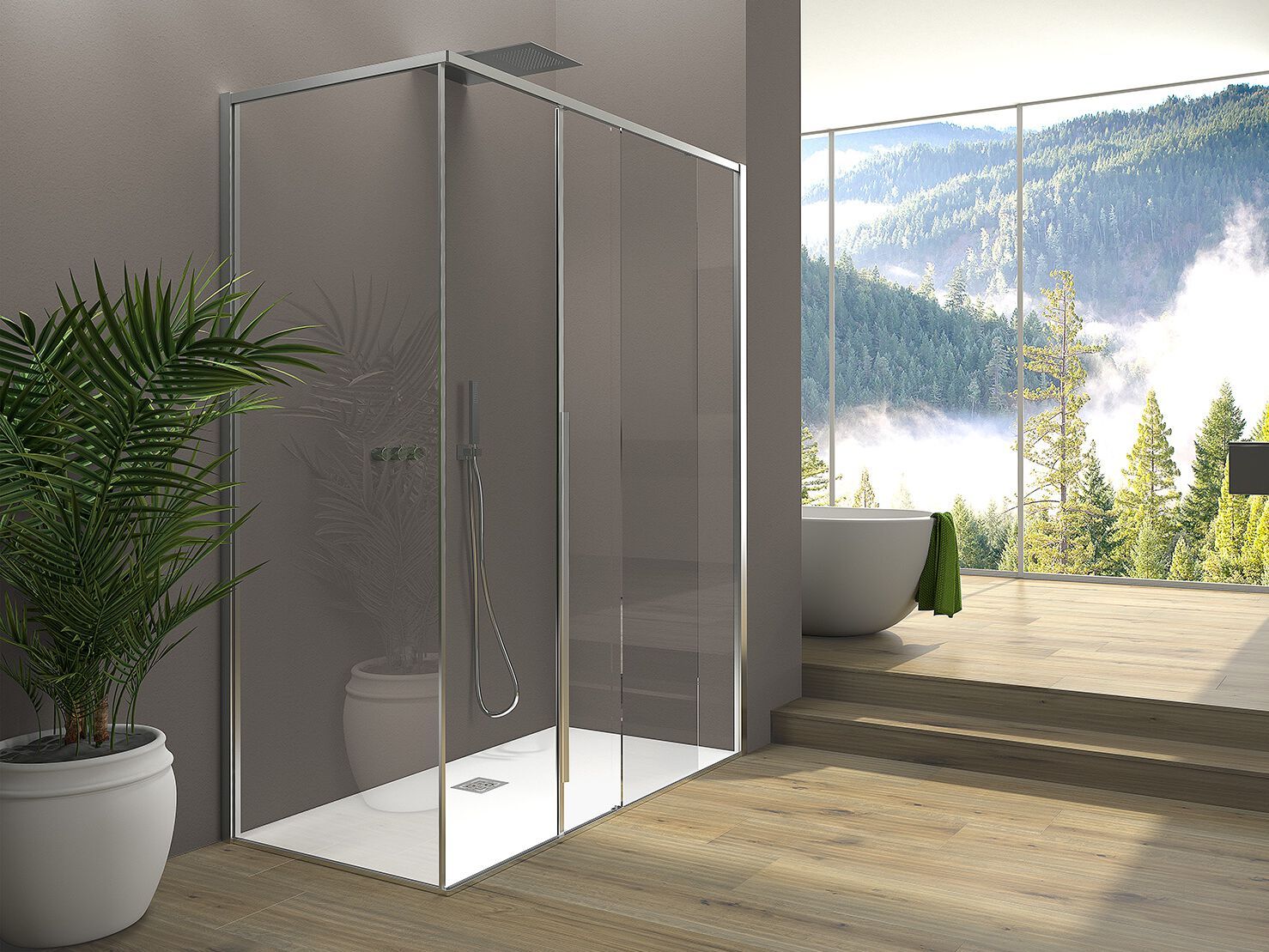 Алюминиевая и стеклянная угловая душевая кабина с раздвижной дверью CSA Box Doccia Kalea ARCH-00080670