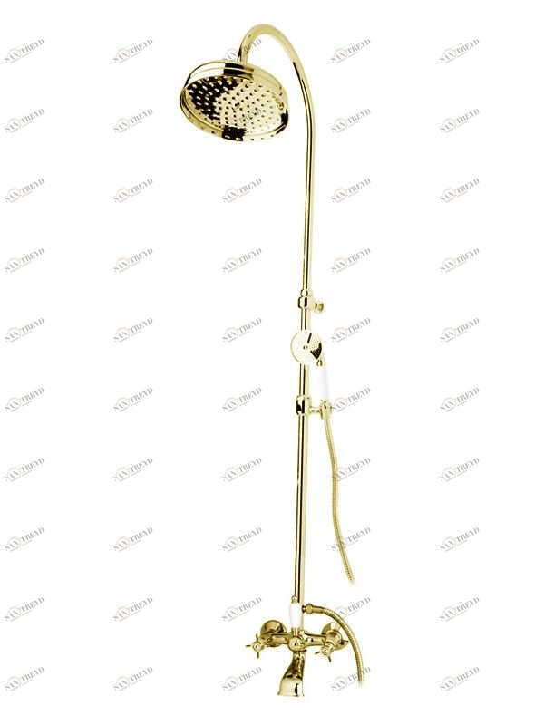 Душевая стойка со смесителем, с изливом, верхним и ручным душем CEZARES LORD-CVD-03/24-Bi