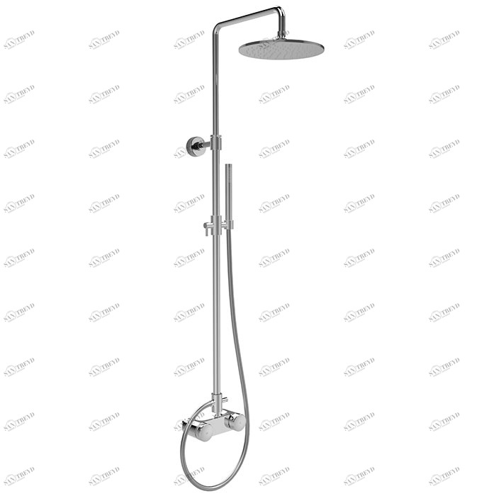 F5605/2 Смеситель для душа внешнего монтажа с душевой штангой, верхним душем и душевым комплектом FIMA CARLO FRATTINI Texture Collection 