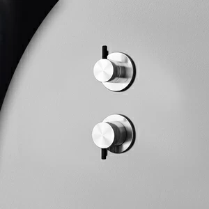 Смеситель для душа глянцевая сталь с черной ручкой Toki Radomonte TKI5LCIL22