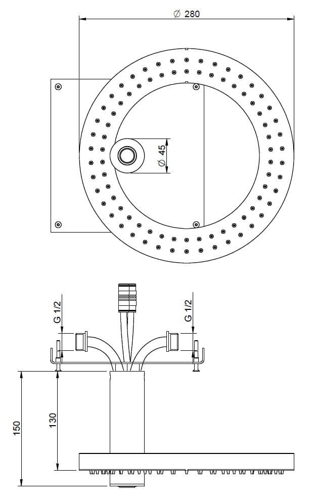 Термостатический набор для душа с душем Rubinetterie Treemme W-touch ARCH-00131417 - Вид №2