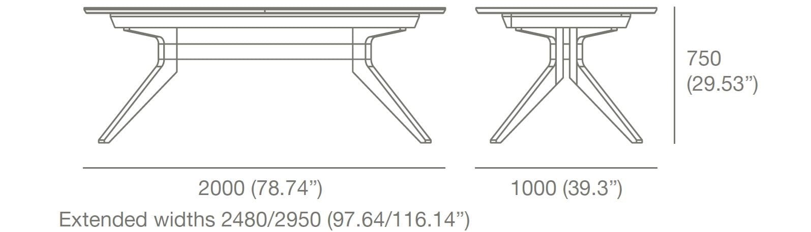 Прямоугольный выдвижной стол из грецкого ореха Case Cross ARCH-00069860 - Вид №5