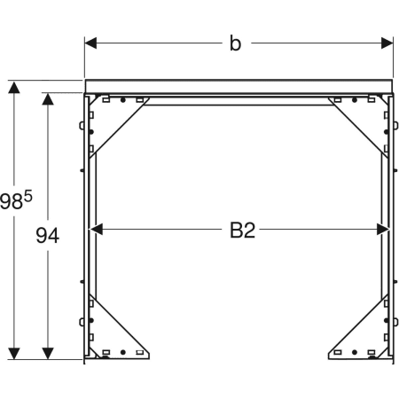 111.053.00.1 Монтажный короб Geberit Duofix для зеркального шкафа Geberit ONE высотой 100 см Geberit  - Вид №3