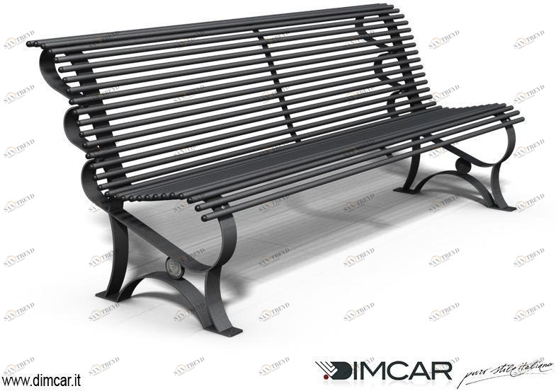 DIMCAR Металлическая скамейка в классическом стиле со спинкой Elite 1128-bis
