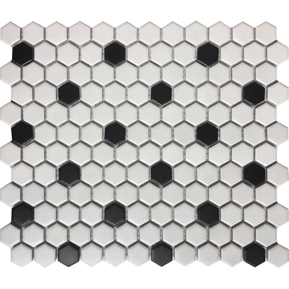 Мозаика фарфоровая Artens Hexo 30x26 см цвет черно-белый 81971421 STLM-2158456  - Вид №1