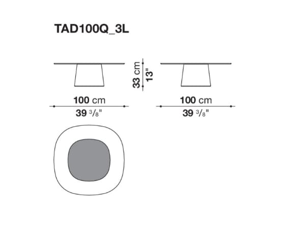 Полиуретановый низкий квадратный журнальный столик с закаленным стеклом B&B Italia Allure O' ARCH-00059835 - Вид №6