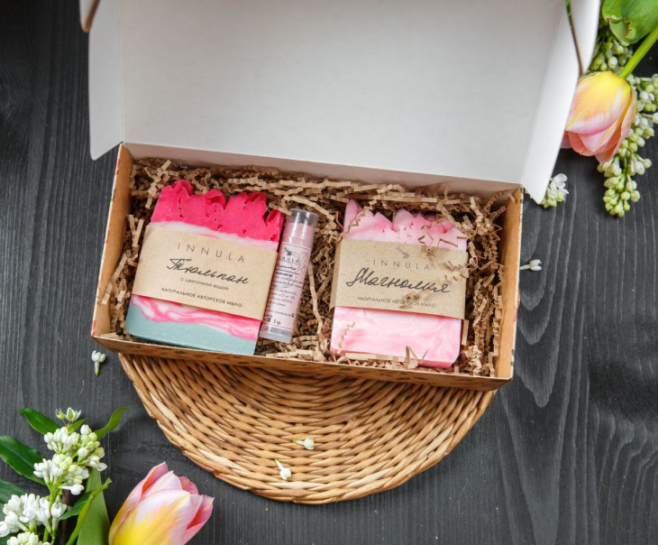 9643 Подарочный набор авторского мыла и бальзама для губ Вкусляндия 