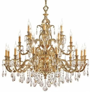 Possoni Illuminazione Люстра из французского золота с каплями swarovski® Wellington 791/12+6+6-sw/g