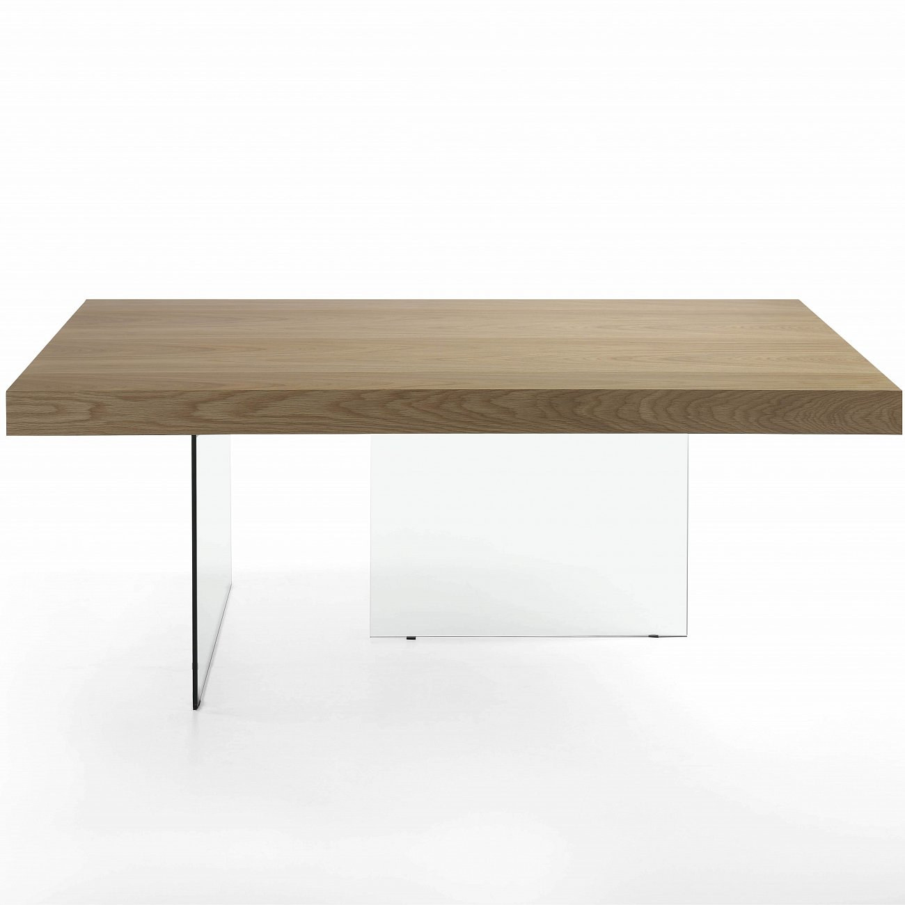 Обеденный стол деревянный со стеклянными ножками и полкой дуб 200 см CP1712-D-OAK от Angel Cerda ANGEL CERDA  241913 Орех;коричневый  - Вид №2