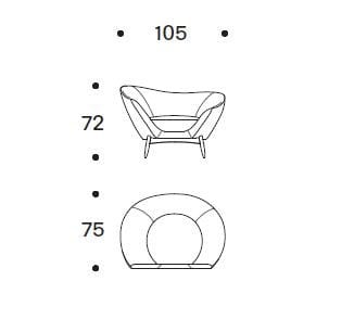 Тканевое кресло с подлокотниками Saba Italia Oltremare ARCH-00071463 - Вид №7