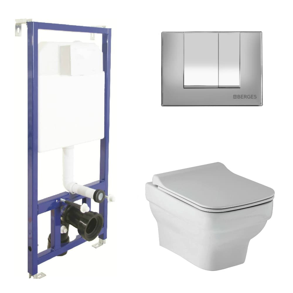 043209 Подвесной унитаз настенный Белый BERGES  Турция 