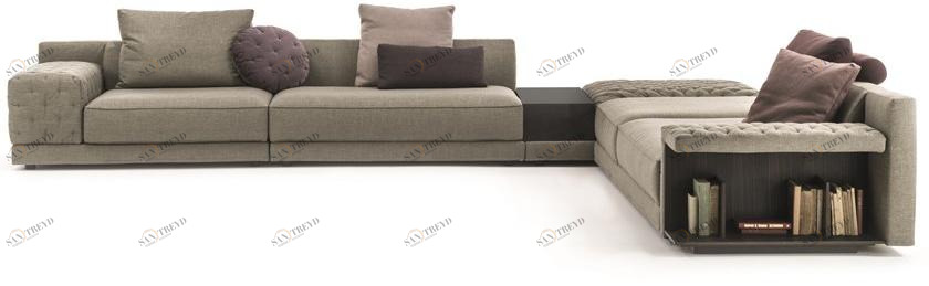 Frigerio Salotti Модульный тканевый диван с полкой для журналов Miller sun-id-1385435