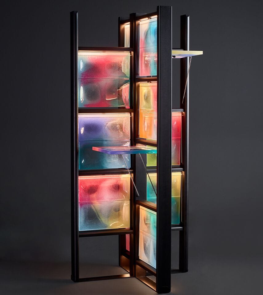 Угловая отдельно стоящая Книжная полка из смолы и бука Bottega Ghianda LUIGI (O MI AMATE VOI) ARCH-00131057 - Вид №1