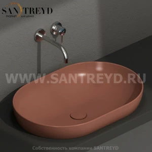 B6O61MT Встроенная раковина под столешницу овальная Ceramica Globo T-EDGE