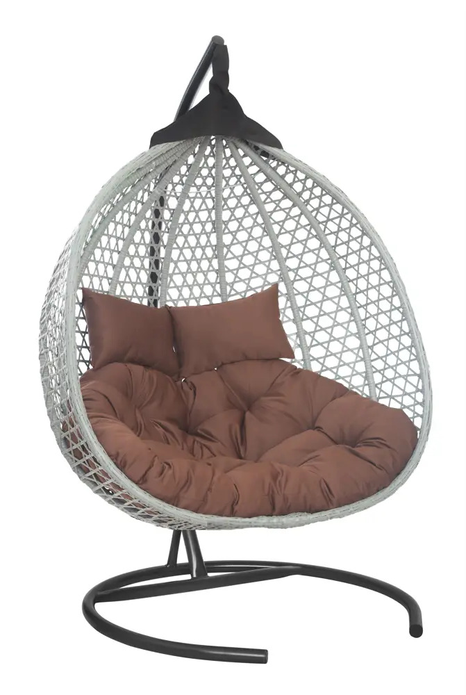 91732900 Кресло подвесное Laura outdoor FID 501 Фиджи 2-х местные до 140 кг серый/серебристый STLM-0964429