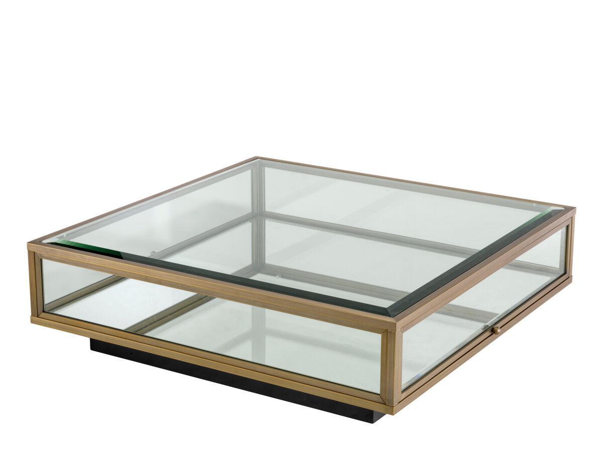 Стеклянный квадратный низкий журнальный столик Eichholtz RYAN ARCH-00095552 - Вид №2