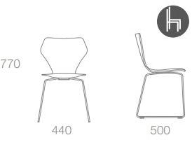 Albaplus Штабелируемый стул на салазках из fenix-ntm® Woman sun-id-1371737 - Вид №1