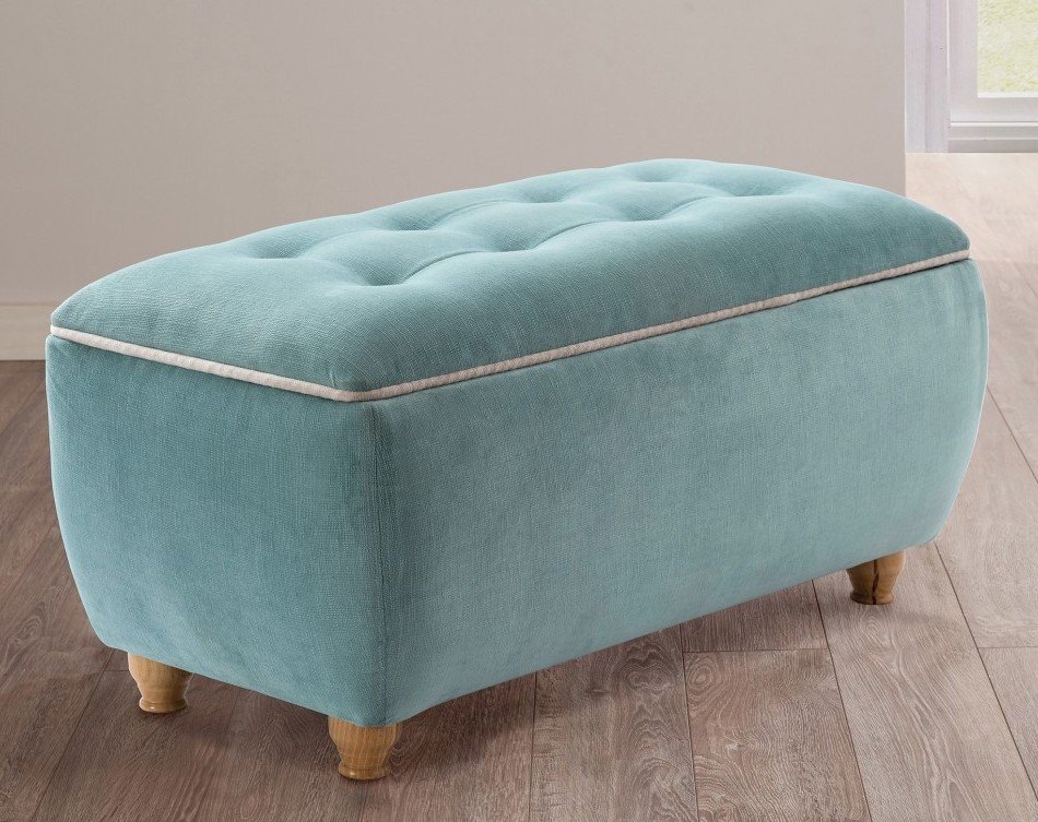 Банкетка с ящиком и каретной стяжкой голубая Storage Blue CILEK  00-3832100 Голубой Santreyd  - Вид №1